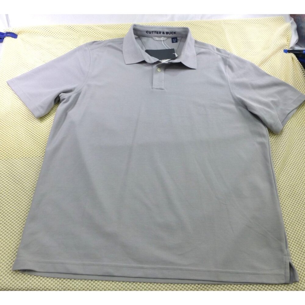 Cutter & Buck Mens Gray Polo Shirt XL CB DryTec Cotton+ MCK00158